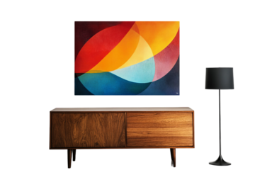 Creative Framed Modern Canvas Piece Isolated on transparent background