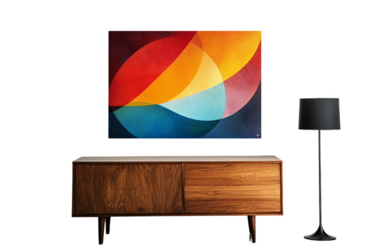 Creative Framed Modern Canvas Piece Isolated on transparent background