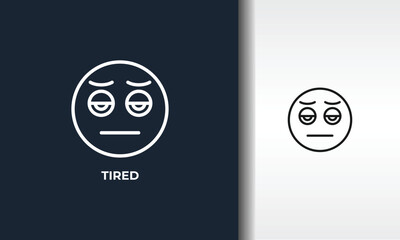 Tired Vector, Icon Or Logo Sign Isolated Symbol Illustration