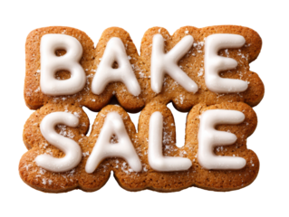 Bake sale treats ready for community fundraising event on a transparent background, cut out