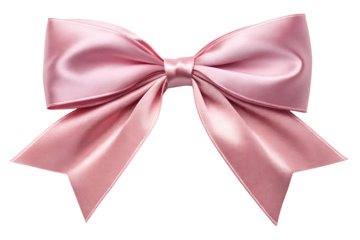 Colorful ribbon and bow on transparent background.
