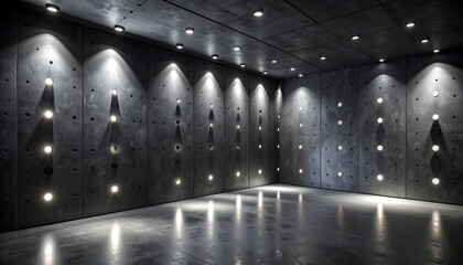 Modern Concrete Room Illuminated by Recessed Lighting Fixtures
