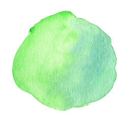 Abstract green watercolor shape isolated on white background