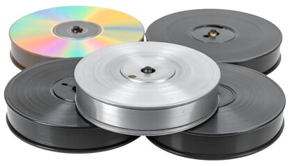 Assorted media discs and tapes