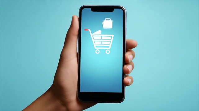 Engaging in online shopping with a smartphone screen showing a purchase button on May 21, 2025, while exploring new products and trends