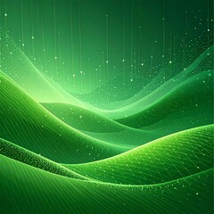 Abstract digital landscape of undulating green hills