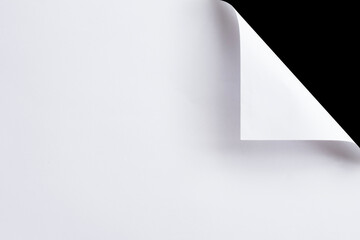 White paper with bent and curved edges.