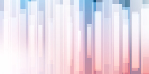 Abstract vector background with vertical layers of gradient rectangles, thick lines in soft peach, pink and blue tones. Modern geometric design for digital, decorative and creative use.