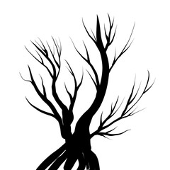 tree silhouette vector illustration halloween