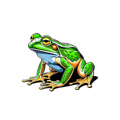 Naklejka premium Minimal Vector frog Design – Elegant Silhouette Illustration on a white background 