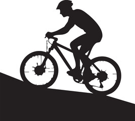 Cyclist on hill