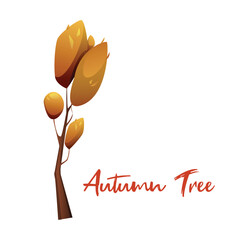 Illustration of autumn tree with leaves