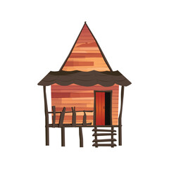 Wooden stilt house with traditional architecture