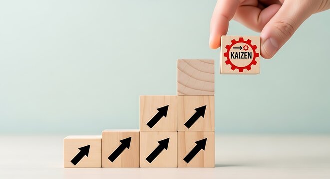 Achieving continuous improvement with Kaizen principles for lasting success, building a stronger future step by step with smart solutions and teamwork