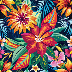 Tropical flower pattern design