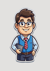Male cartoon character in business attire
