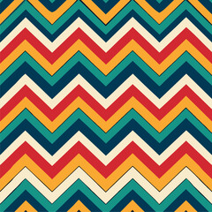 Geometric zigzag pattern with vibrant colors