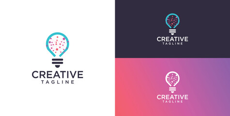 Light bulb technology logo icon design
