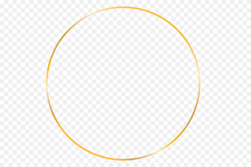 Golden rectangle frame. Luxury gold border on transparent background.