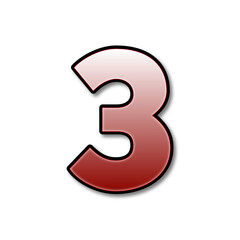 3d red number