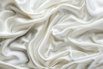Fototapeta premium Photo of Glossy white satin fabric folds. Background texture for backdrops or mapping