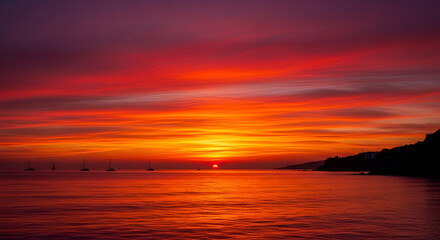 Obraz premium red sunset