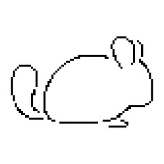chinchila pixel icon, 8-bit. Isolated vector illustration.