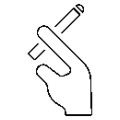 cigarette pixel icon, 8-bit. Isolated vector illustration.