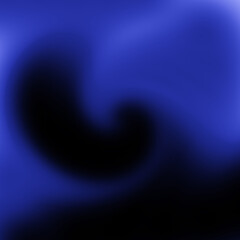 Elegant dark blue swirl on a black background, a soft and fluid abstract design representing mystery and deep space