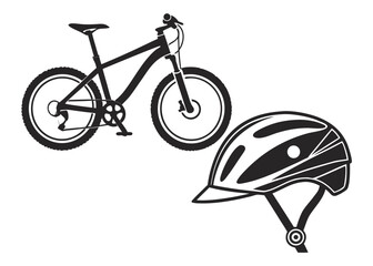 Illustration of a bicycle with helmet showing safety and recreation for outdoor activities and sports use created with generated ai
