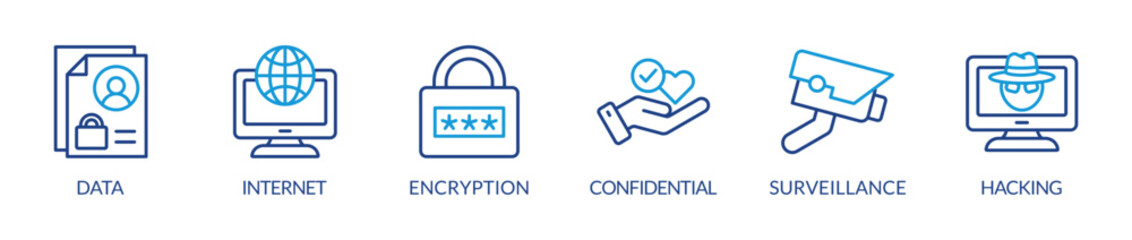 Banner privacy. vector illustration with icons