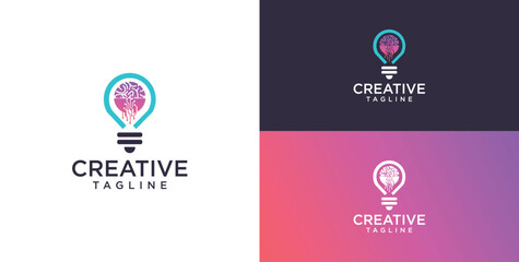 Light bulb technology logo icon design