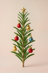 Rosemary Twig Styled as Mini Christmas Tree
