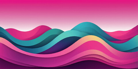 Abstract colorful wavy vector illustration pattern with rainbow pink and blue swirl lines for web design backdrop texture