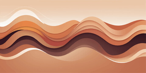 Abstract orange and blue wavy lines pattern for a vector flow design wallpaper