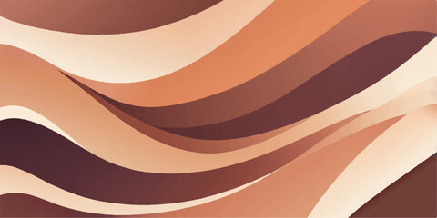 Brown and orange abstract background with waves, lines, and a gradient texture design vector illustration wallpaper