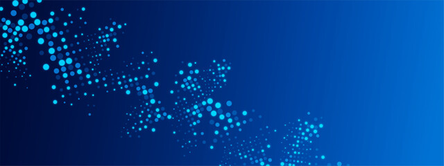 Neon blue abstract geometric texture with chaotic particle based triangle shapes molecular design vector illustration for technology advertising medicine presentations business and digital graphics