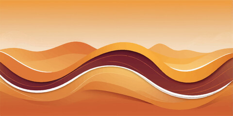 Abstract vector illustration of an orange and yellow wave pattern with a curved line design for an artistic backdrop