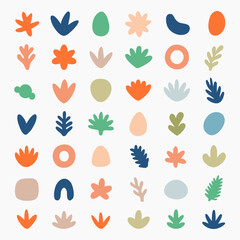 Collections of abstract graphic assets with boho style