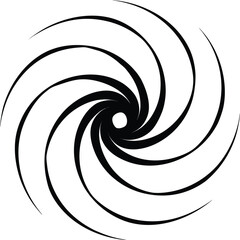 Black and white abstract swirl and spiral background with blue accents