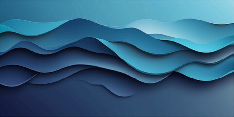 Abstract blue background with flowing wave lines, a vector illustration design for a web banner or wallpaper template
