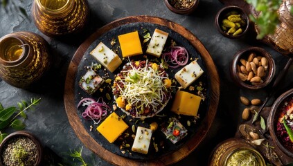 Gourmet cheese & salad platter
