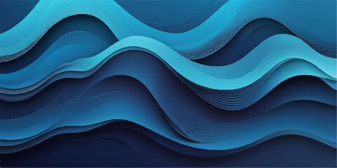 Abstract blue wave vector illustration pattern with curve lines for business template and artistic backdrop design