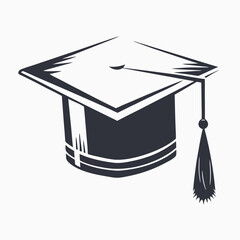 This features a simple, black graduation cap with tassel, symbolizing education success