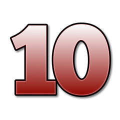 number one on white background