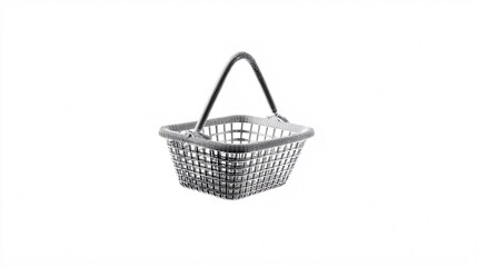 shopping basket collection, wireframe style, isolated