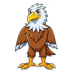 Fototapeta premium Cartoon bald eagle with a happy expression