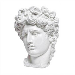 Obraz premium classic greek sculpture bust isolated, clean white background