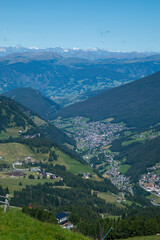 Obraz premium Val di Fassa and Val Gardena, Selva di Fassa and Moena, tourist destinations in the Dolomites, Trentino Alto Adige