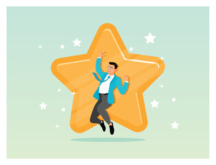Star employee concept, high performance staff or achievement.
